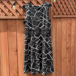 OWIN Women's Floral Lace Flared A-Line Casual Cocktail Dresses Sleeveless, XL